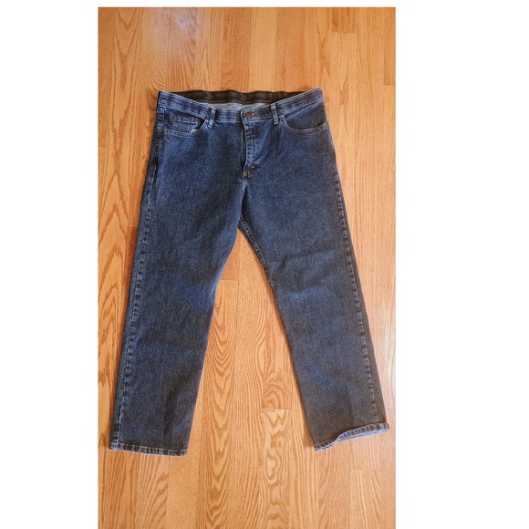 Wrangler Mens Elastic waist band Regular Fit Dark Wash Denim Jeans 38 x 30 - Picture 2 of 8